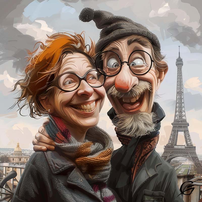 Wedding-day-cartoon-in-love-with-Paris-from-G-Art