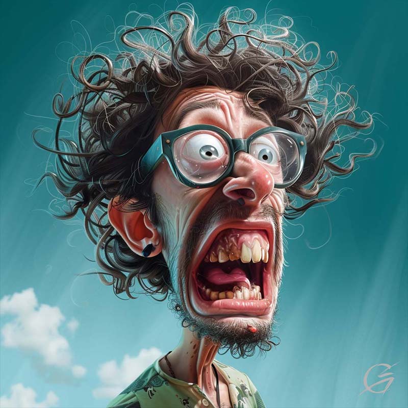 Commission caricatures Customer order funny Pietro