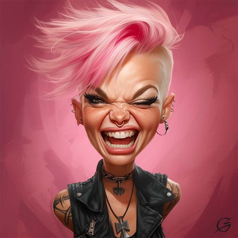 Commission caricatures of celebrities like Pink