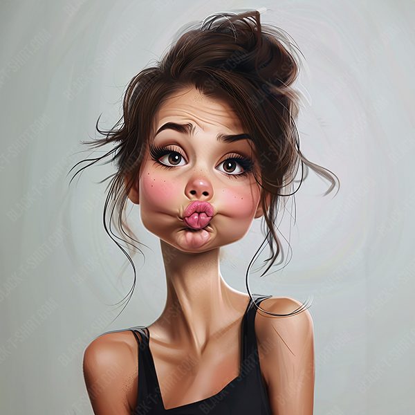 Karikatur von Selena Gomez