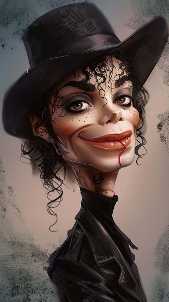 Caricature of Michael Jackson The King of Pop