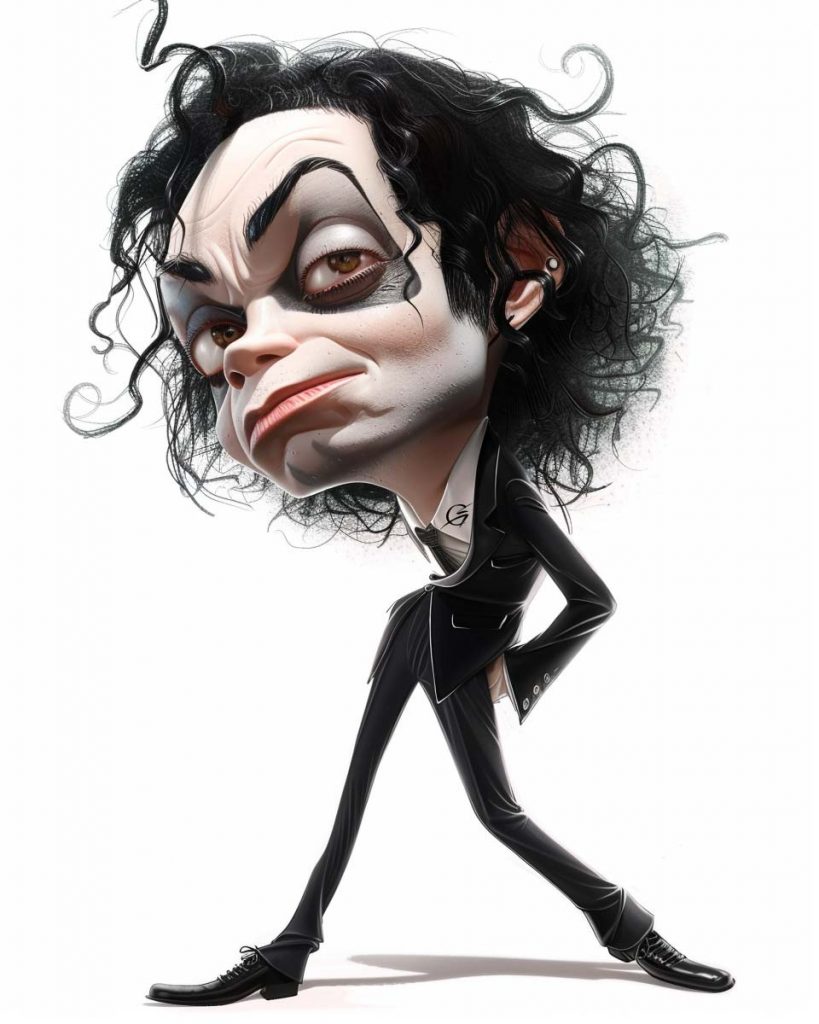 Michael Jackson caricature at a performance