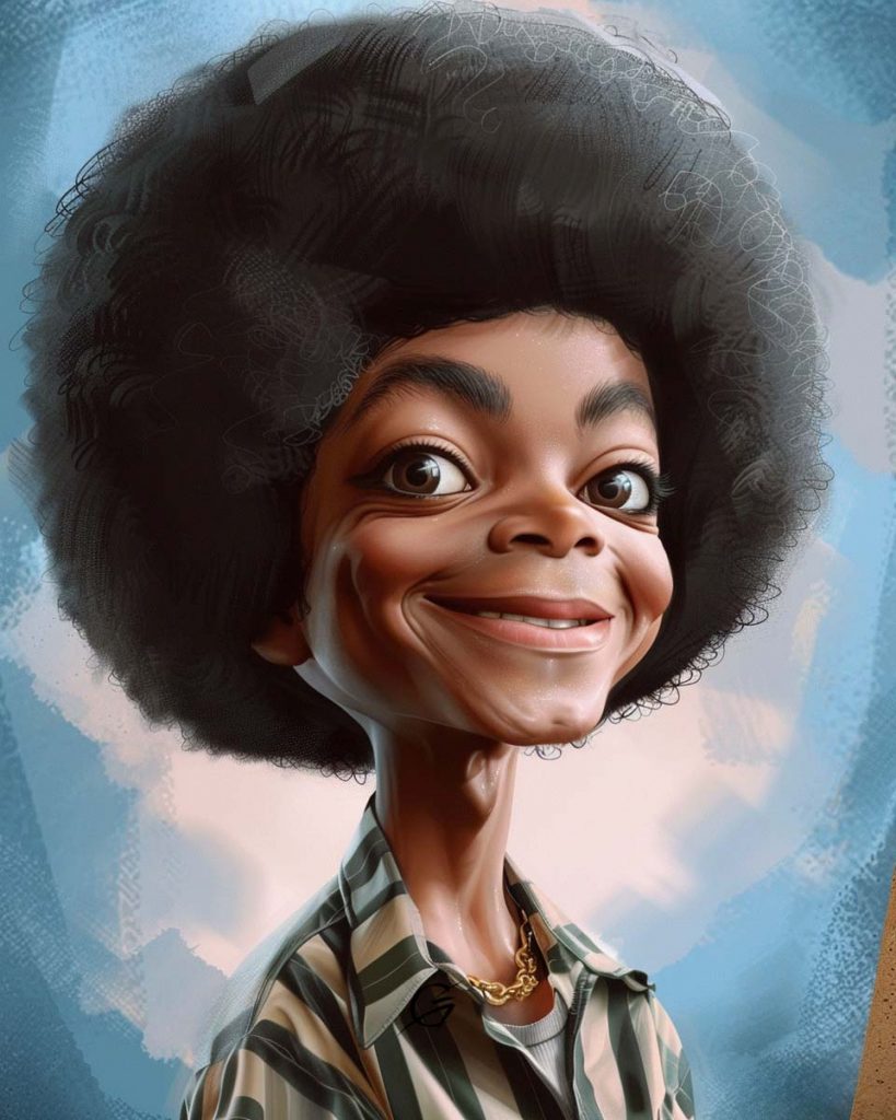 Caricature of Michael Jackson very young