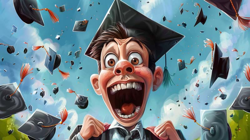 Personalized art caricature graduation party