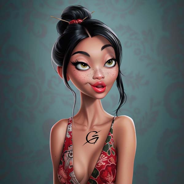 Hollywoods Stars caricature Havana Rose Liu