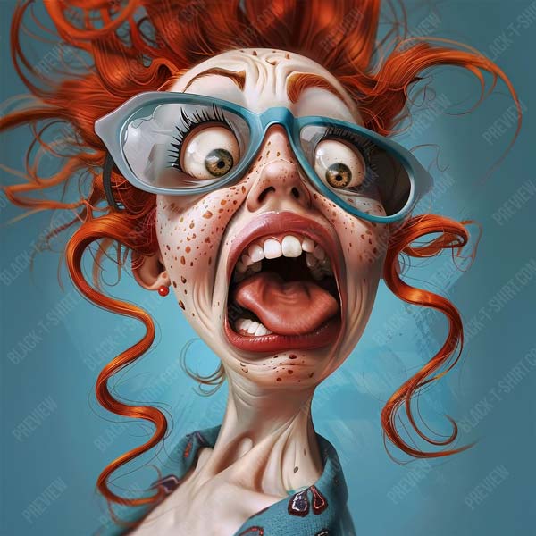 Karikatur Erstaunte Erna