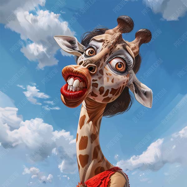Karikatur Glamouröse Giraffe